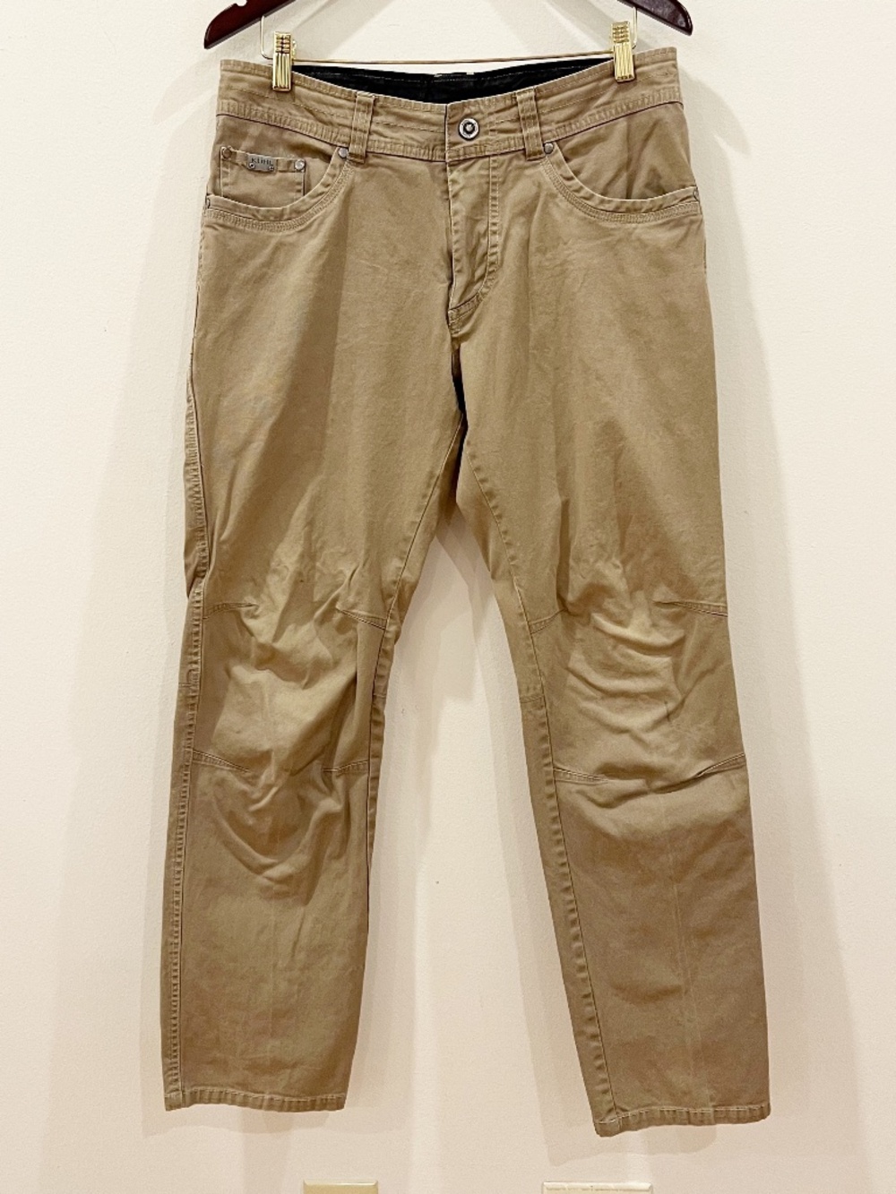 Kuhl Pants Mens 34x32 Brown Kanvus Jean Denim Canvas Articulated Knee Stretch